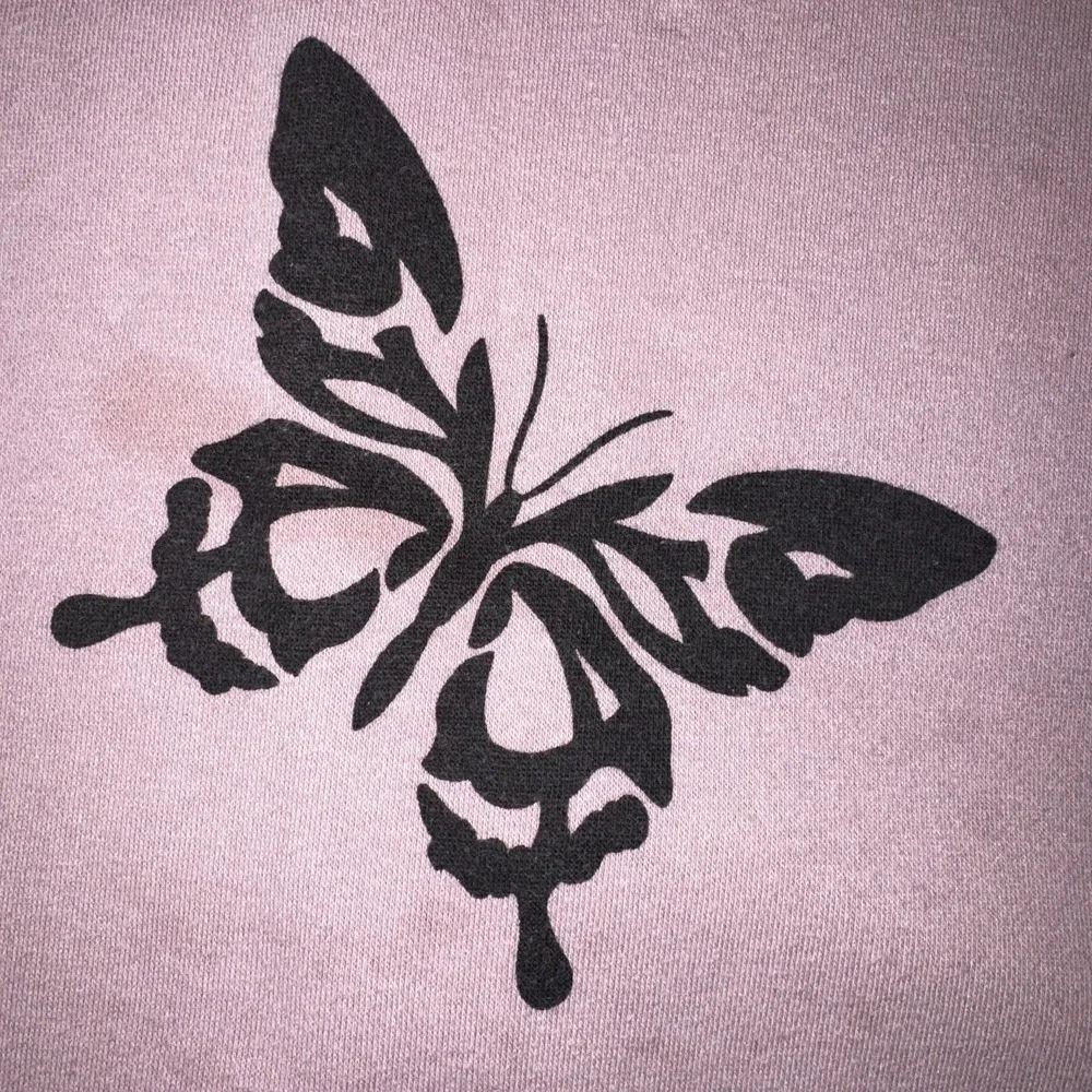 Wild Fable Women's S- M Purple & Black Butterfly Print Fleece Hoodie Grunge Y2K - Picture 4 of 14